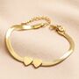 Gold Stainless Steel Heart Charm Herringbone Bracelet, thumbnail 11 of 12