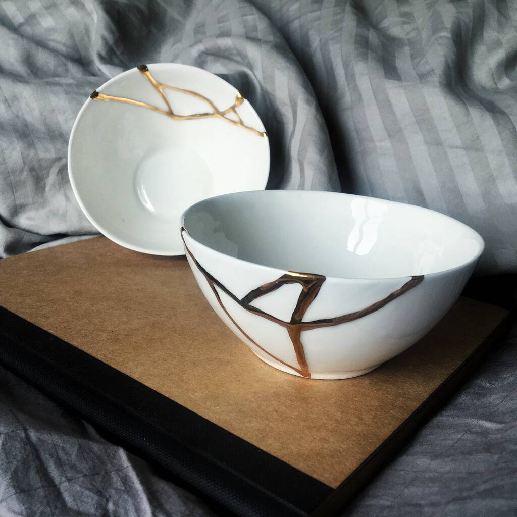 Kintsugi Bowl, Japanese Style Porcelain Bowl, 1 of 4