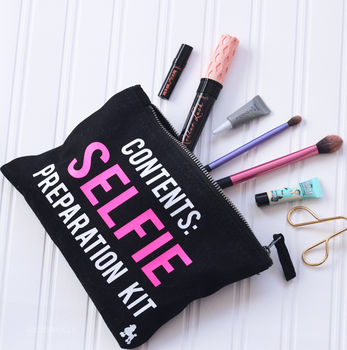 'Selfie Preparation Kit' Make Up Bag Personalised, 5 of 7