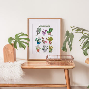 Potted Houseplant Watercolour A4 Art Print, 3 of 12