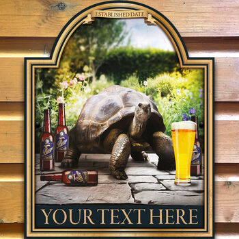 Tortoise And Beer Home Pub Sign Man Cave Sign, 2 of 9