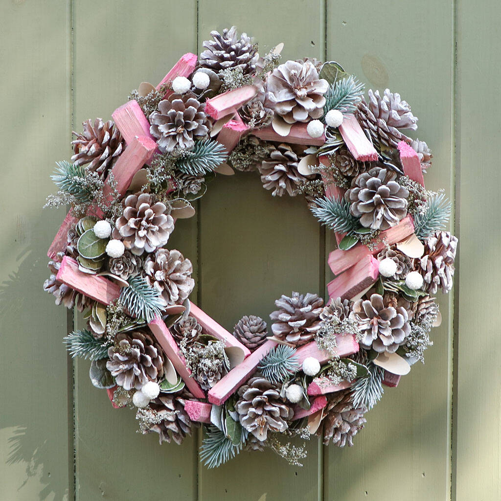 Pink Everlasting Door Wreath, 1 of 6