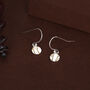 Sterling Silver Tiny Kintsugi Disk Drop Earrings, thumbnail 5 of 11