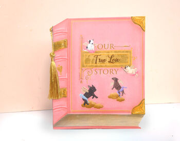 True Love Story Book Dog Cherubs Greetings Card, 4 of 5