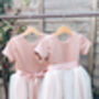Blush Pink Cap Sleeve Flower Girl Dress, thumbnail 2 of 9
