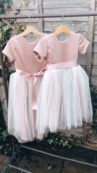 Blush Pink Cap Sleeve Flower Girl Dress, 2 of 9