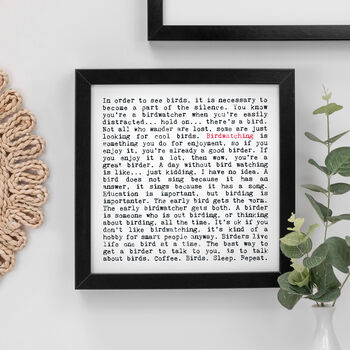 Birdwatching Quotes Print, Bird Lover Gift, 2 of 9
