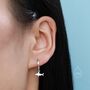 Sterling Silver Tiny Shark Fish Huggie Hoop Earrings, thumbnail 2 of 10
