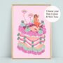 Party Girl Personalised Disco Ball Cake Print, thumbnail 1 of 9