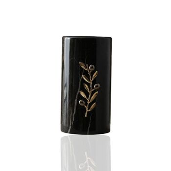 Handmade Olive Branch Black Marble Vase, 2 of 2