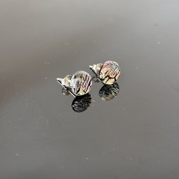 Pink Abstract Fused Glass Sterling Silver Stud Earrings, 7 of 10