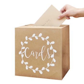 Kraft Wedding Card Holder Post Box, 2 of 3