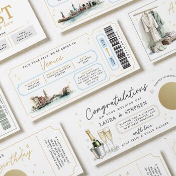 Personalised Trip Reveal Venice Boarding Pass Voucher, 4 of 4