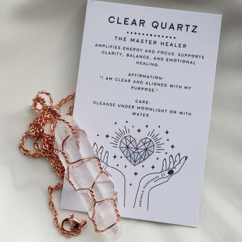 Clear Quartz Wire Wrapped Pendant Necklace, 2 of 8