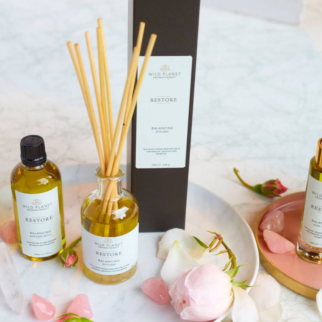 Rose Quartz Diffuser With Essential Oils By Wild Aromatherapy