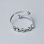 Sterling Silver Sliding Bead Adjustable Ring, thumbnail 2 of 6