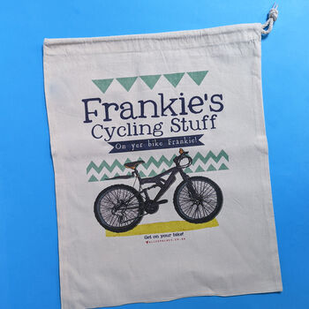 Personalised 'On Yer Bike' Cycling Storage Bag, 6 of 12