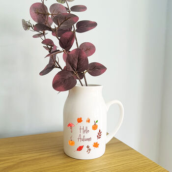 Autumnal Ceramic Flower Jug | Hello Autumn Flower Vase, 5 of 6