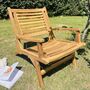 Wooden Garden Chair With Arms, thumbnail 3 of 7