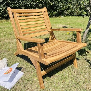 Wooden Garden Chair With Arms, 3 of 7
