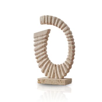 Ravertine Helix Sculpture – Modern Stone Accent, 2 of 2