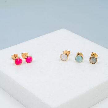 Savanne Gemstone And Gold Plated Stud Earrings, 2 of 10