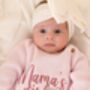 Mama's Girl/Boy Or Daddy's Girl/Boy Embroidered Baby Long Sleeve Knitted Romper, thumbnail 5 of 12