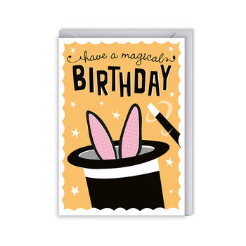 Kids Birthday Card – Have A Magical Birthday, Cute Bunny In Magician’s Hat, Children’s Greeting Card, 2 of 3