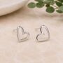 Sterling Silver Irregular Open Heart Stud Earrings, thumbnail 1 of 9