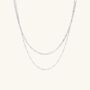 Paperclip And Satellite Necklace Chain Duo Silver, thumbnail 1 of 2