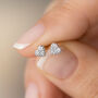 Sterling Silver Cz Heart Mini Stud Earrings, thumbnail 1 of 7