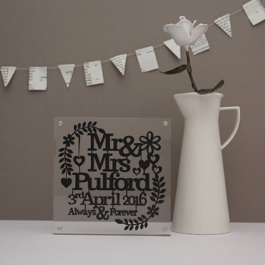 Personalised Wedding Papercut By Allihopa