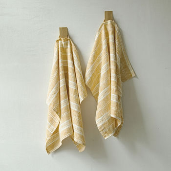 Various Colours Linen Hand Towels Multistripe, 3 of 9