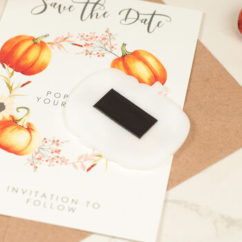 Pumpkin Acrylic Save The Date Magnets And Cards, 7 of 7