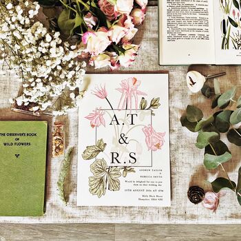 Vintage Wildflower Botanical Wedding Invitation Stationery, 4 of 12