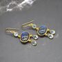 Labradorite Blue Topaz Silver Earrings, thumbnail 1 of 8