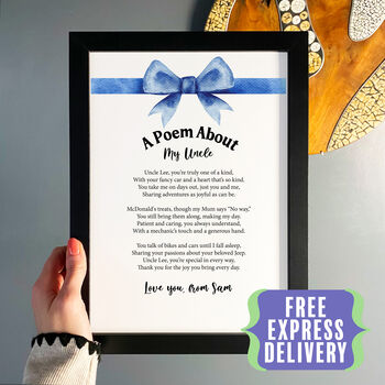 Personalised Poem Print Gift For Uncle, 2 of 3