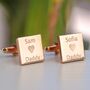 Personalised Rose Gold Love Daddy Cufflinks, thumbnail 1 of 7
