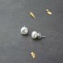 Silver Freshwater Pearl Stud Earrings, thumbnail 6 of 11