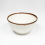 Handmade Pottery Bowl With Brown Rim, Matcha Bowl White, thumbnail 1 of 2