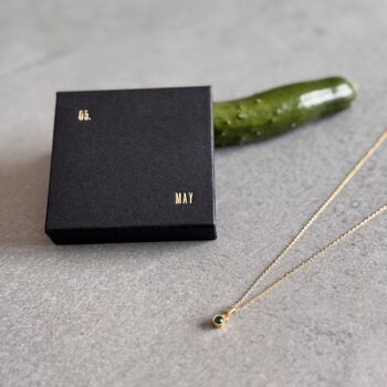 May Birthstone Emerald Gold Plated Necklace, 4 of 8