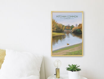 Mitcham Common London Travel Poster Art Print, 3 of 8