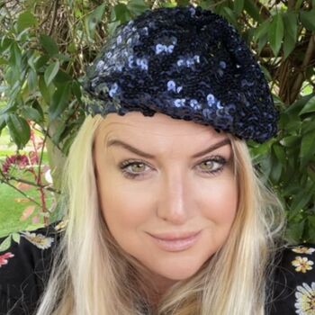 Chemo Headwear Sparkly Sequin Beret, 3 of 11