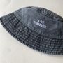Personalised Slogan Vintage Denim Bucket Hat, thumbnail 12 of 12