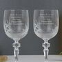 Personalised Pair Of Crystal Engagement Wine Glasses, thumbnail 1 of 9