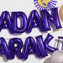 Purple 'Ramadan Mubarak' Foil Letter Balloon Set, thumbnail 2 of 4