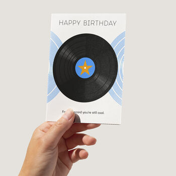 Blue Vinyl For The Record Happy Birthday Card, 3 of 4