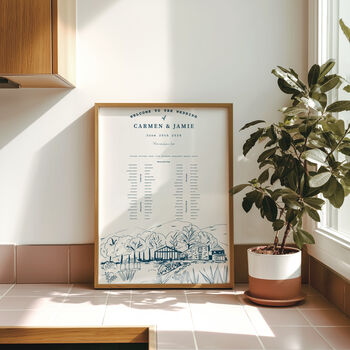 Wedding Table Plan With Hand Illustrated Bespoke Venue, 5 of 6
