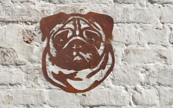 Metal Dog In Ring Garden Sculpture Wall Art, 7 of 10