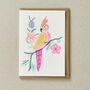 Colourful Parrot Risograph Greeting Card, thumbnail 1 of 3